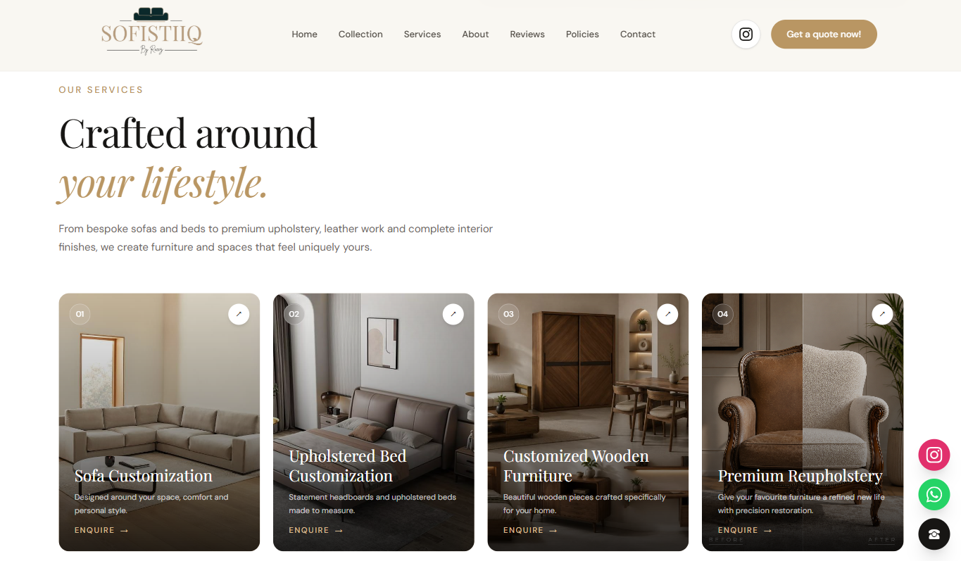 Sofistiiq website designed and developed by Wagoncloud Studio